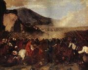 FALCONE, Aniello Bataille d'Allemands contre les Turcs Norge oil painting reproduction